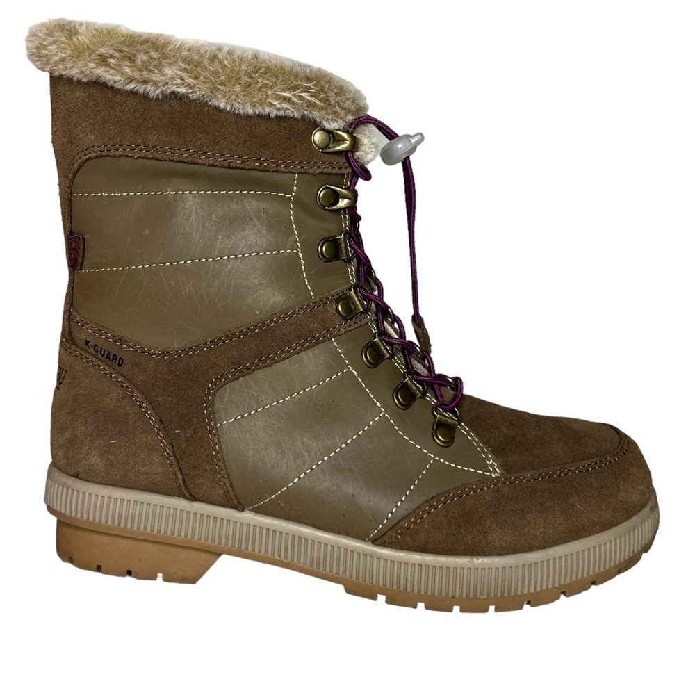 Khombu Womens Janet Lace Up Winter Boot Shoes, Bison, US 8